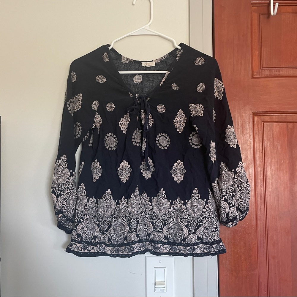 boho paisley printed blouse